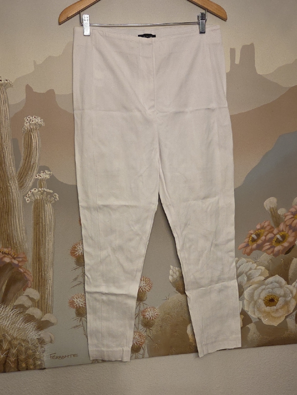 Ann Taylor Light Cream Skinny High-Rise Pants